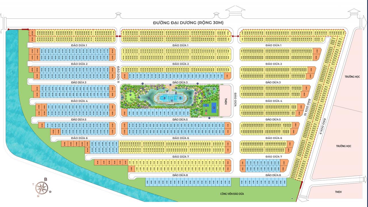 mặt bằng phân khu đảo dừa vinhomes ocean park 2 the empire