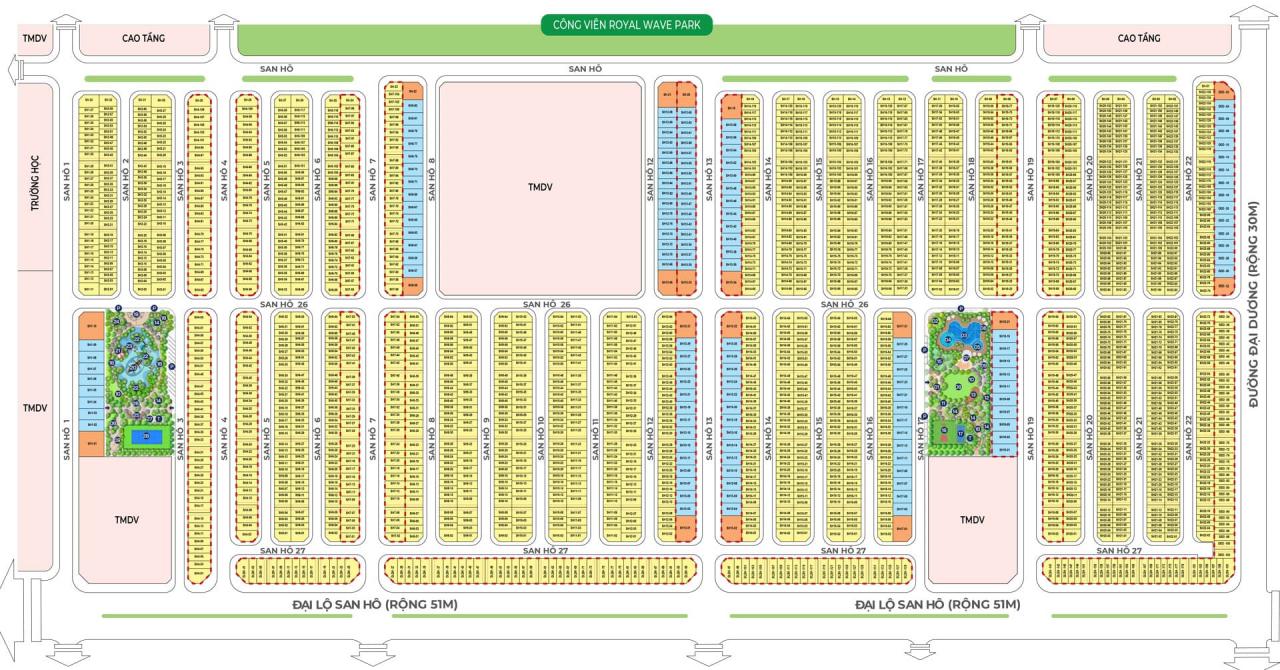 mặt bằng phân khu san hô vinhomes ocean park 2 the empire