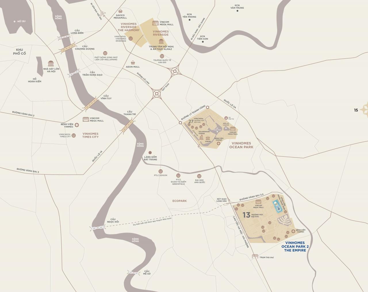vị trí vinhomes ocean park 2 the empire 1